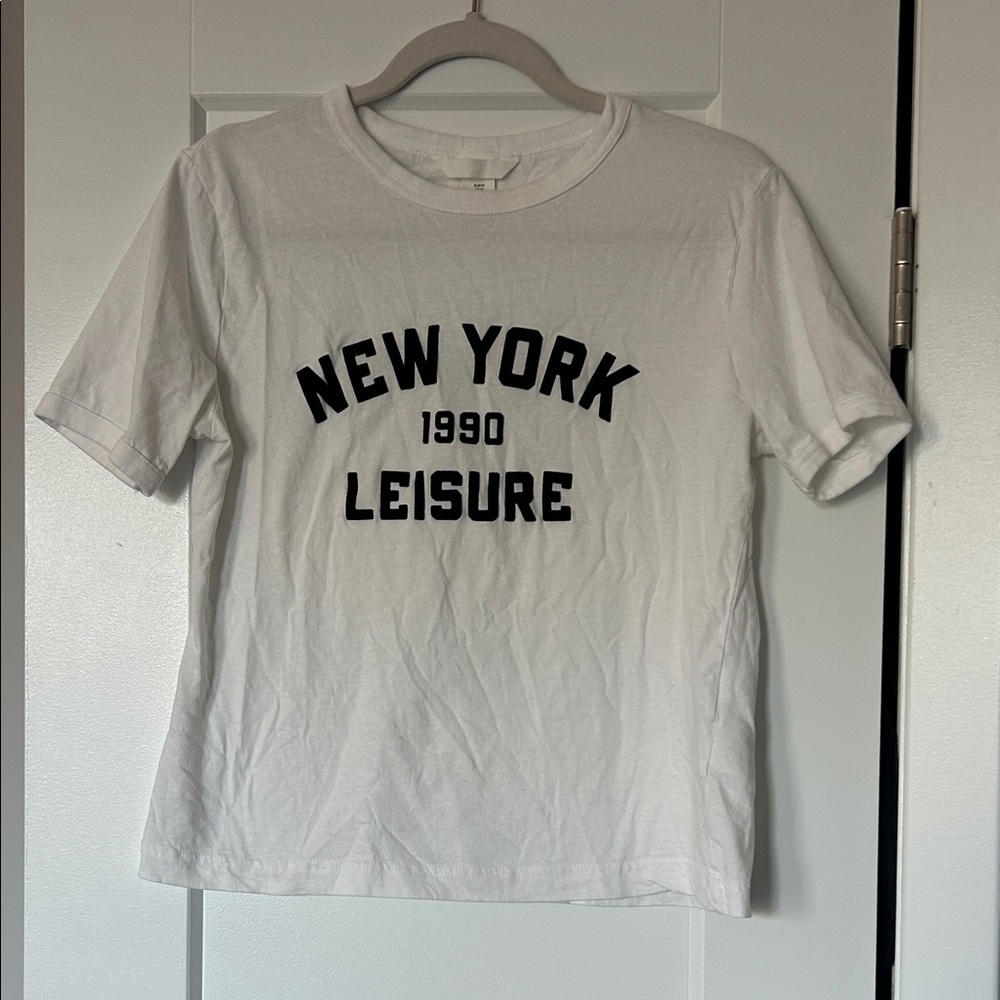 H&M White Crewneck Short-Sleeve Tee